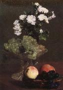 Henri Fantin-Latour Nature Morte aux Chrysanthemes et raisins Sweden oil painting reproduction